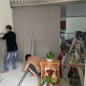 Thi công vách ngăn trần thạch cao