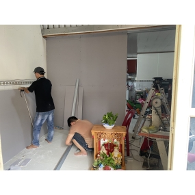 Thi công vách ngăn trần thạch cao