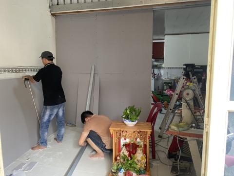 Thi công vách ngăn trần thạch cao
